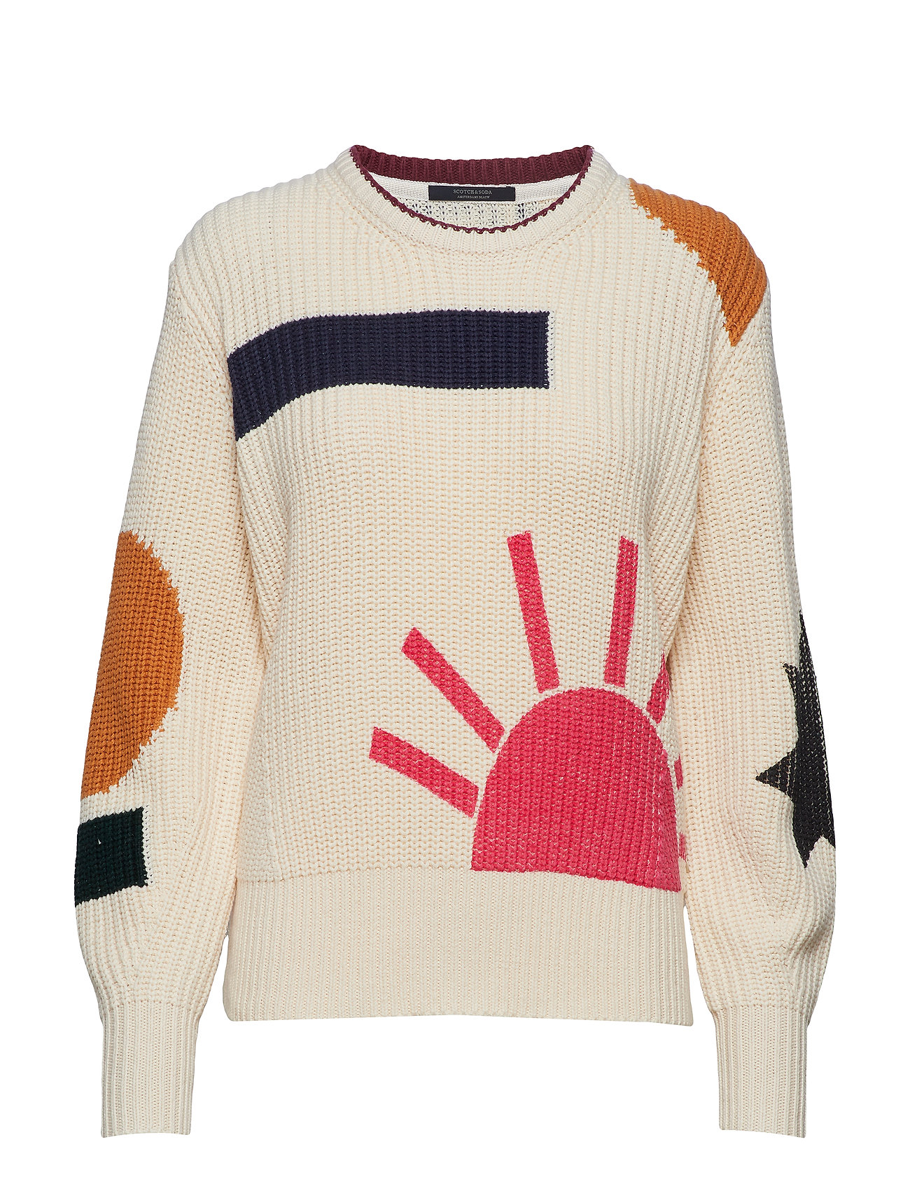 Chunky Cotton Mix Pull With Special Details Gebreide Trui Creme Scotch Soda scotch soda kopen in de aanbieding Chunky Cotton Mix Pull With Special Details Gebreide Trui Creme Scotch Soda scotch soda kopen in de aanbieding