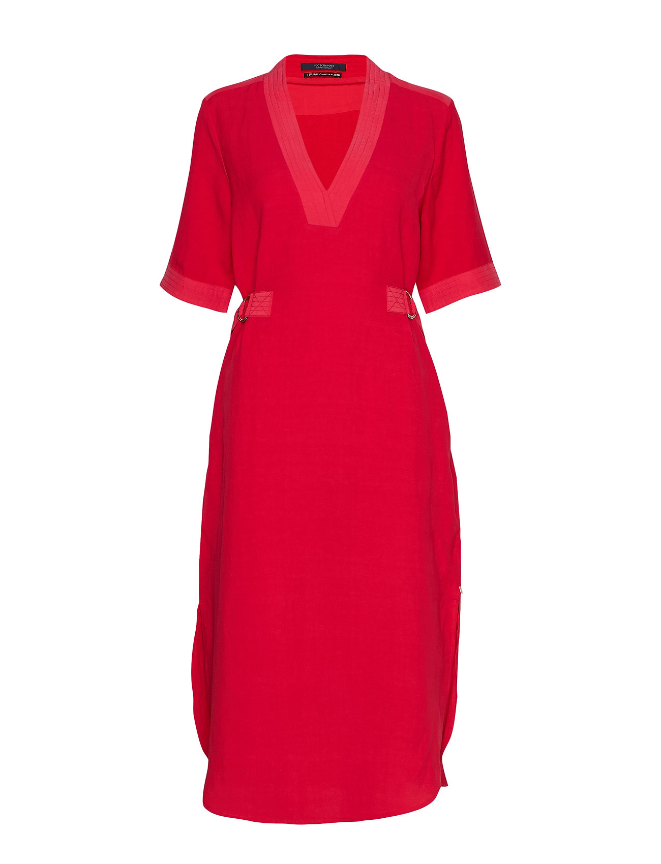 Summer Dress With D Rings At The Waist Jurk Knielengte Rood Scotch Soda scotch soda kopen in de aanbieding