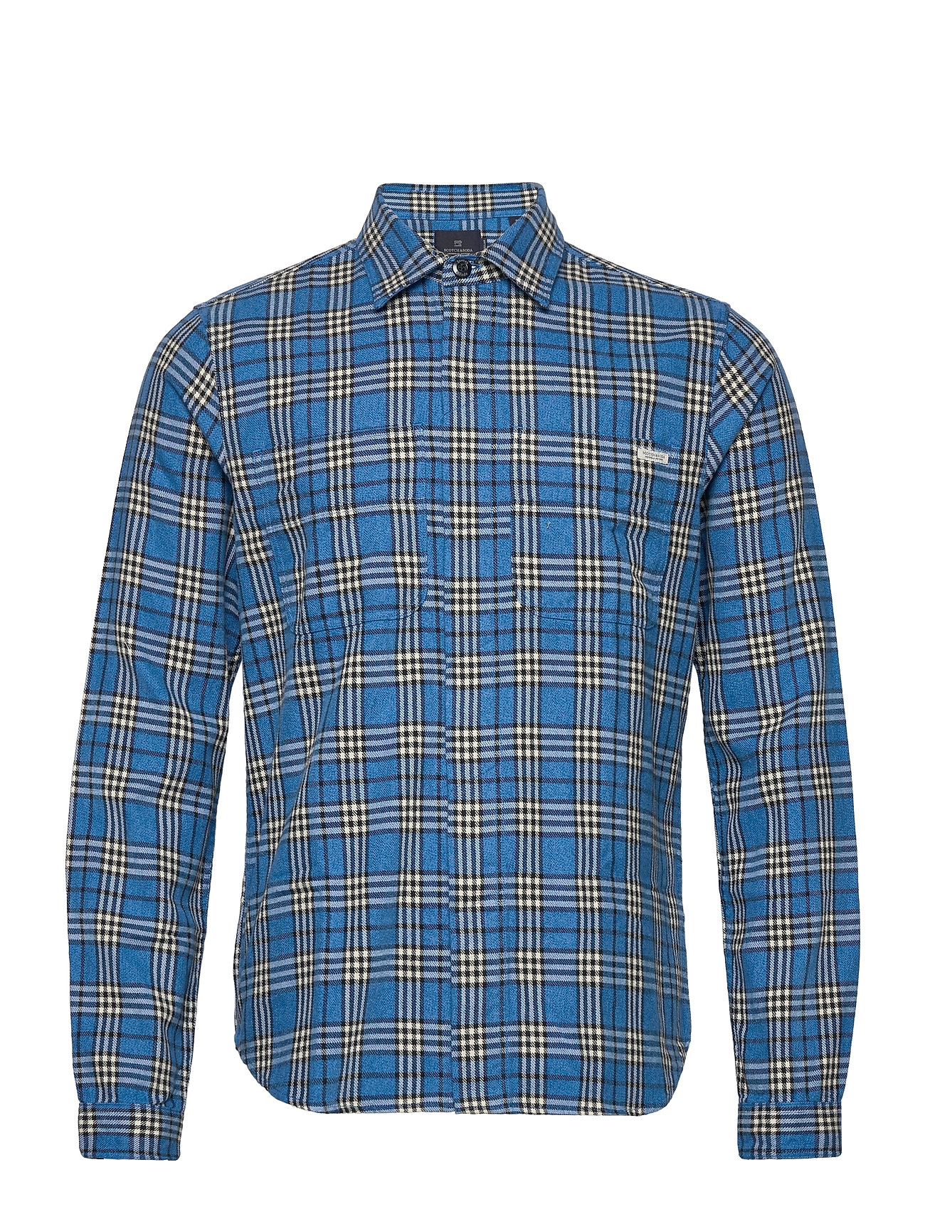 Multifarvet & Soda Longsleeve Shirt In Mid Weight Flannel Skjorte Casual Blå Scotch & Soda casual skjorter for herre - Pashion.dk