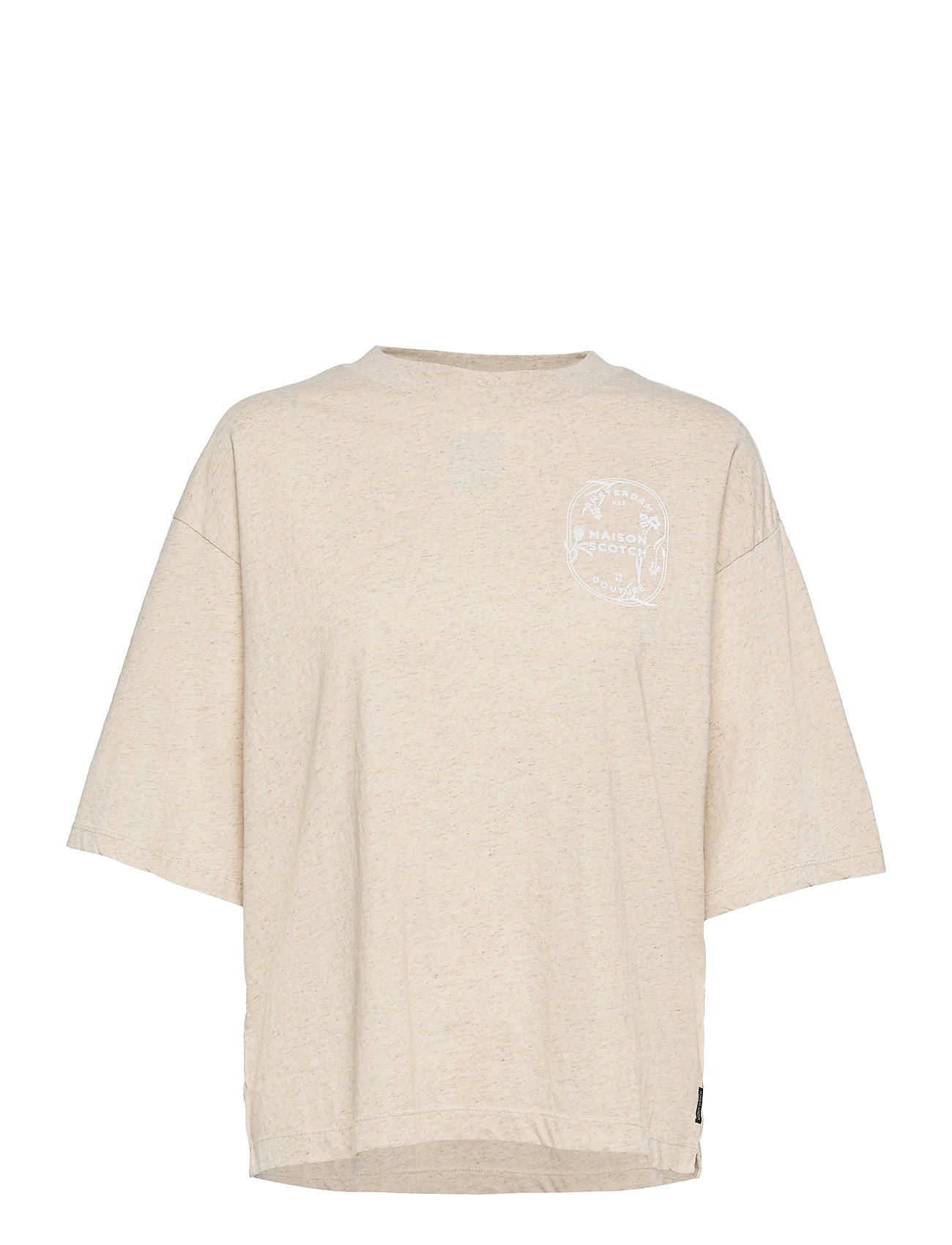 Classic Linen Blend Tee With Small Print T-shirts & Tops Short-sleeved Kermanvärinen Scotch & Soda