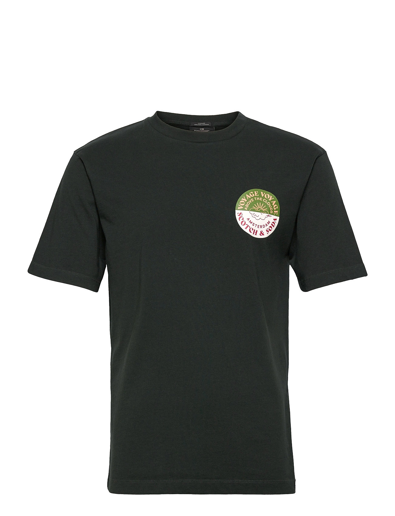Organic Cotton Jersey Artwork Tee T-shirts Short-sleeved Musta Scotch & Soda