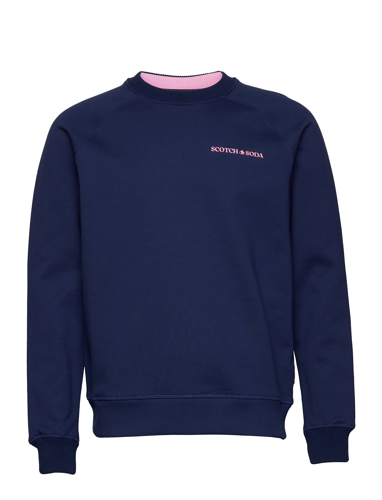 Unisex - Crew Neck Sweater In Organic Cotton Sweat Quality Sweat-shirt Tröja Blå Scotch & Soda