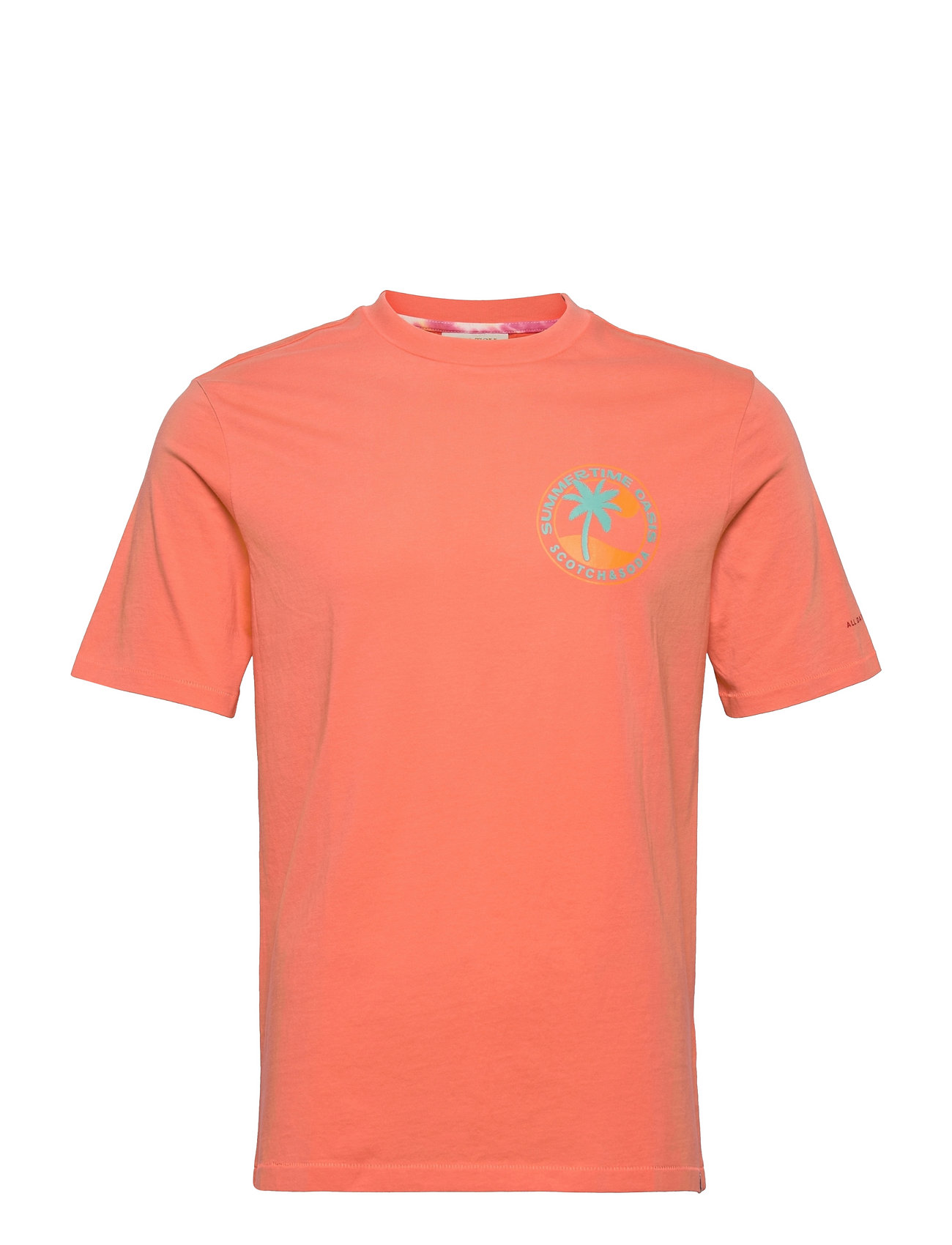 Logo Graphic Jersey T-Shirt In Organic Cotton T-shirts Short-sleeved Orange Scotch & Soda