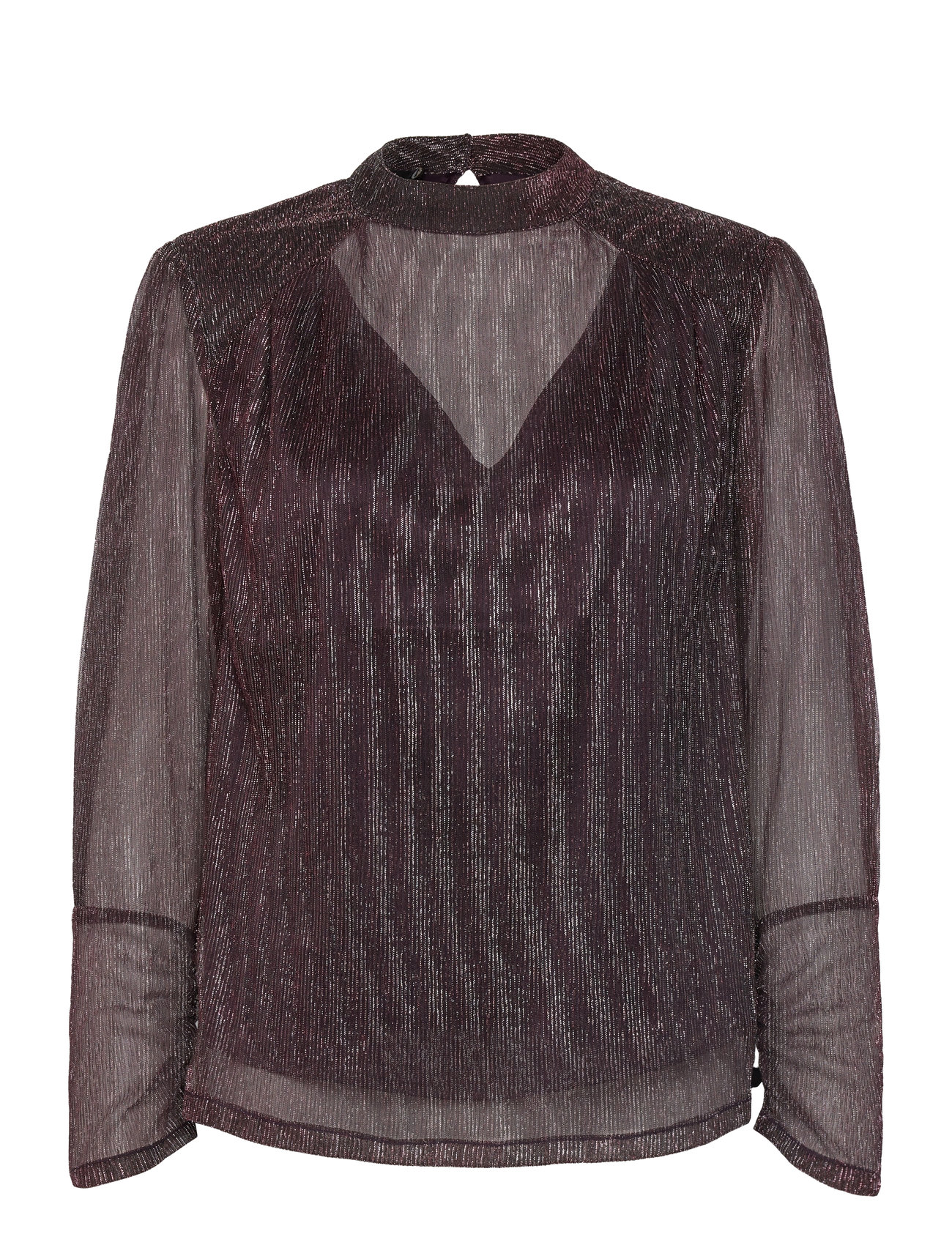 Scotch & Soda Lurex High Neck Top Burgundy