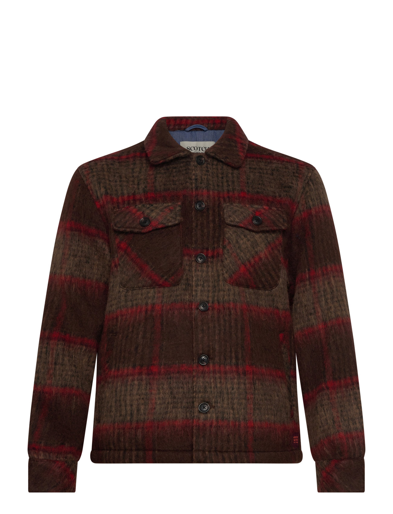 Scotch & Soda Brushed Wool Blend Overshirt Brun