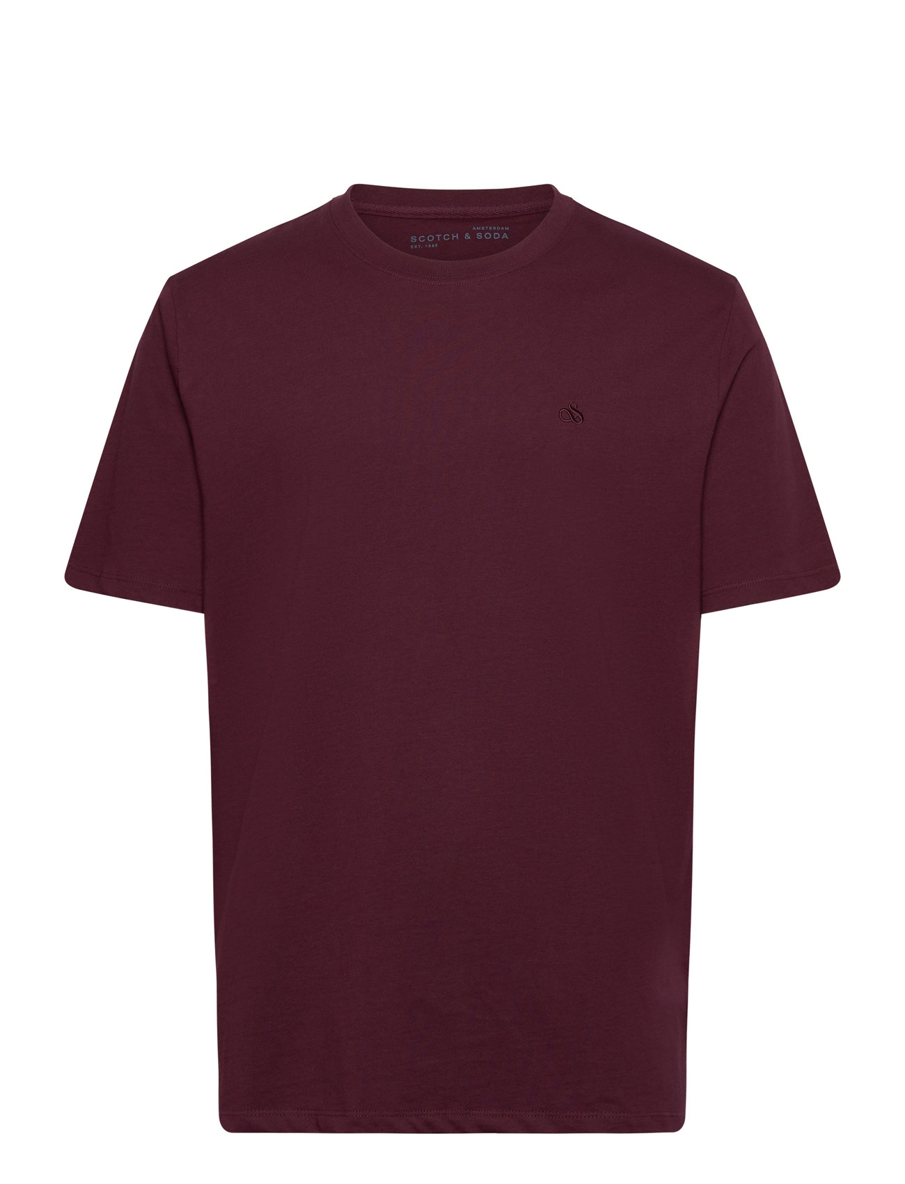 Scotch & Soda Essential Regular Fit Logo T-Shirt Burgundy