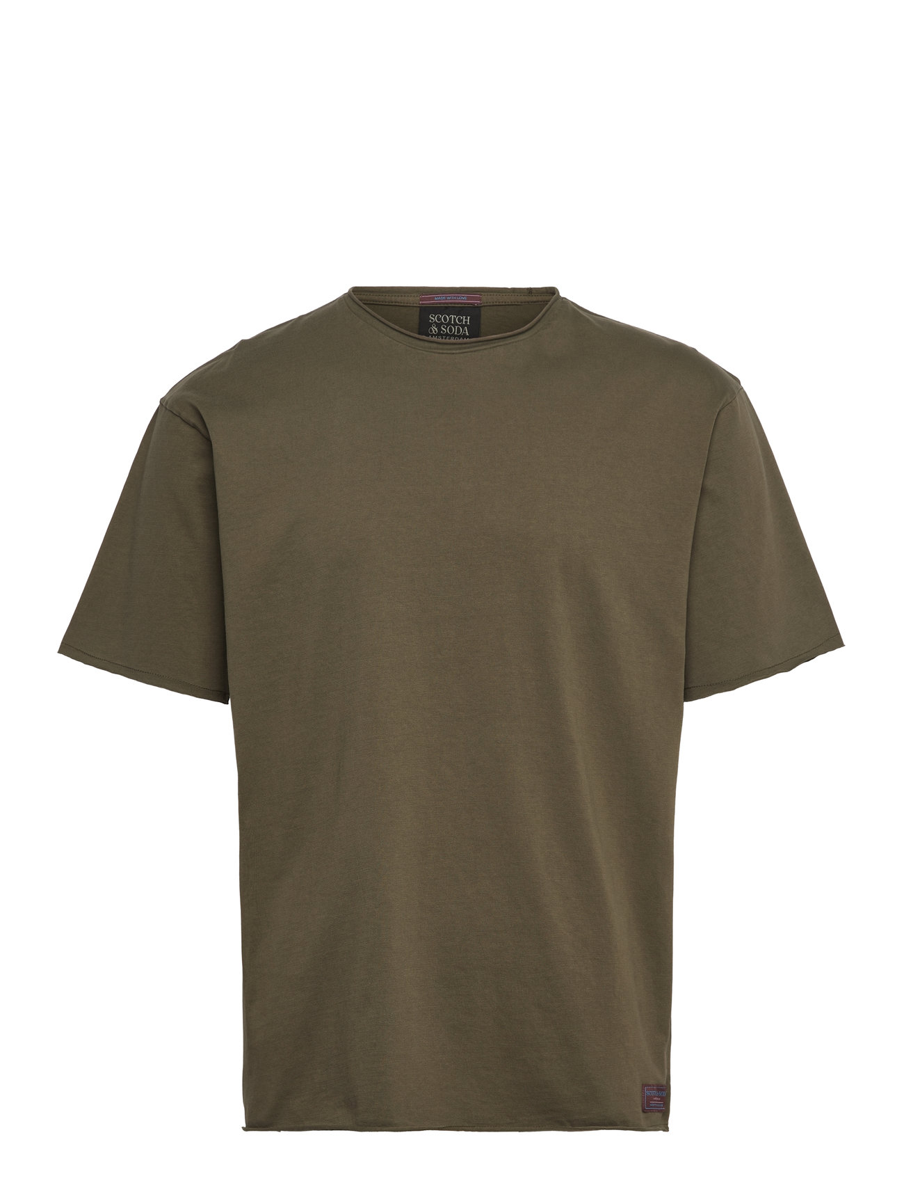 Scotch & Soda Raw Edge Relaxed Fit T-Shirt Khaki Green