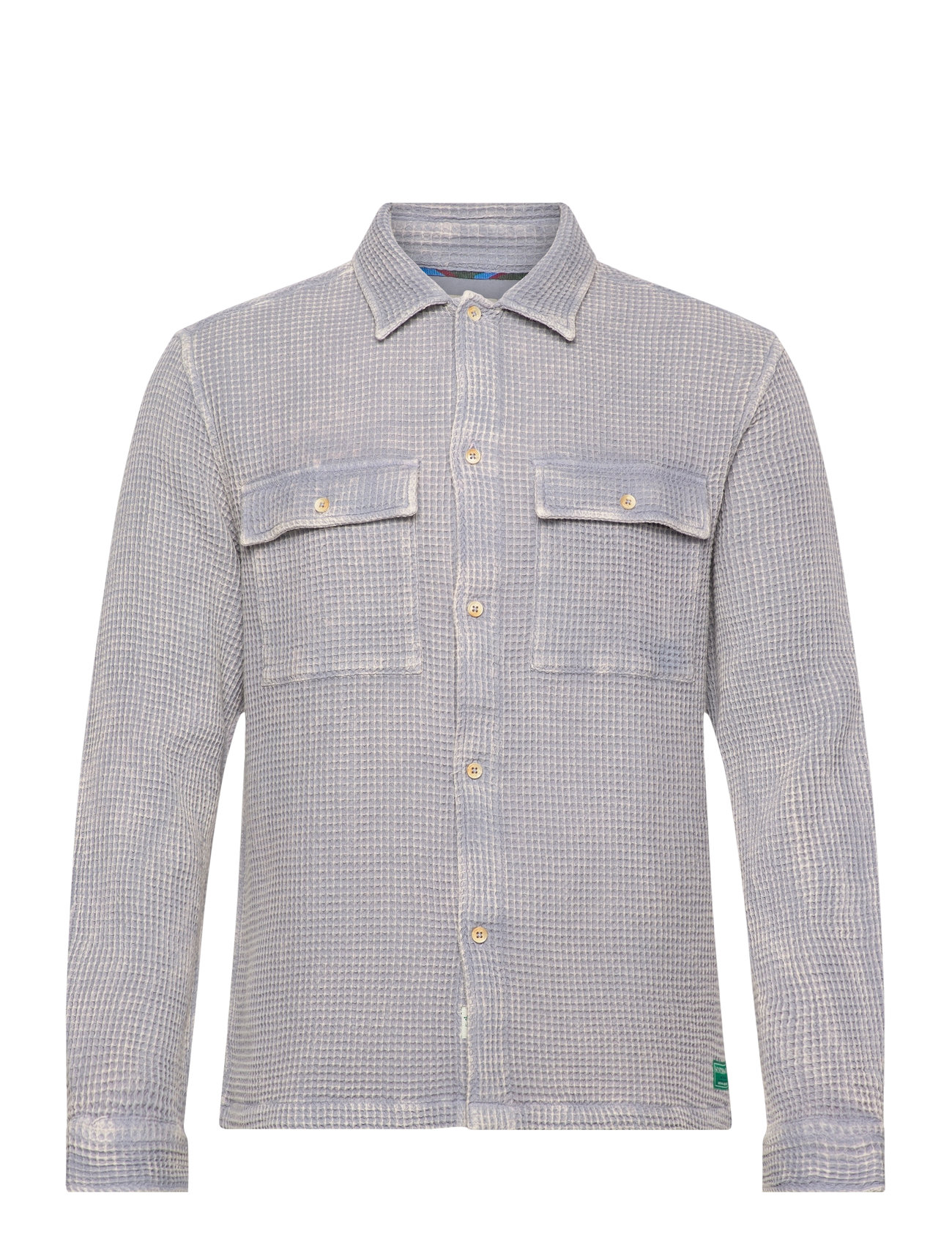 Scotch & Soda Regular Fit Over-Dyed Waffle Shirt Grå