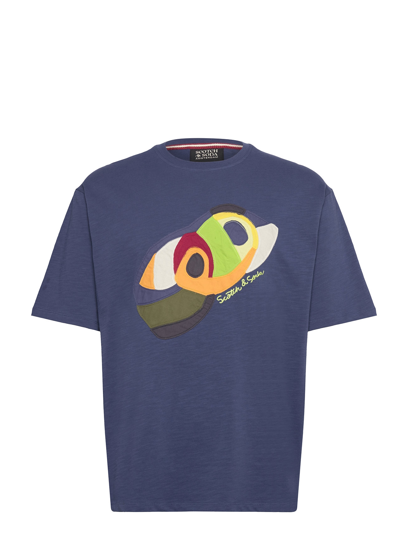 Scotch & Soda Loose Fit Applique T-Shirt Marinblå