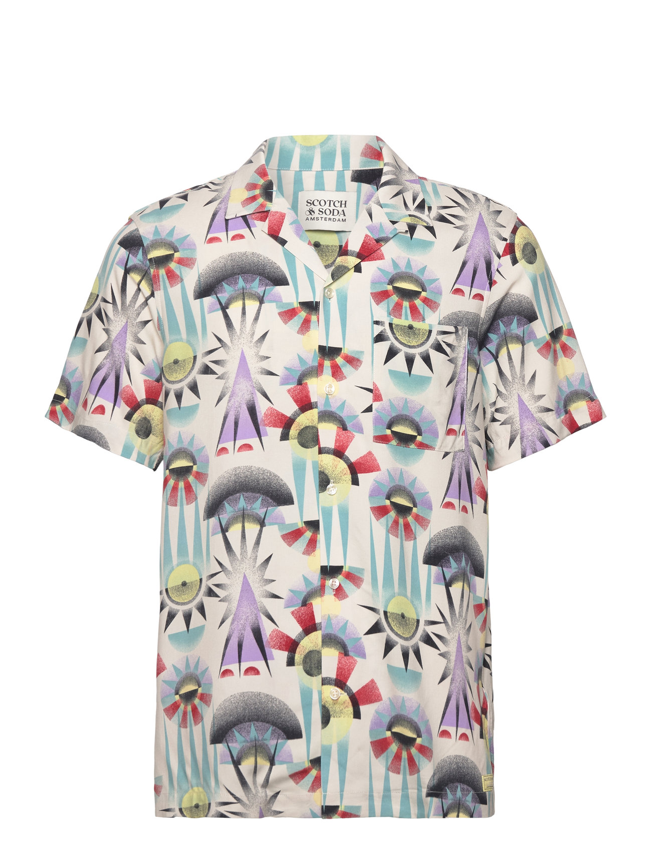 SCOTCH & SODA Aop Kurzärmelig Regular Fit Viscose Shirt Patterned - S - Herren