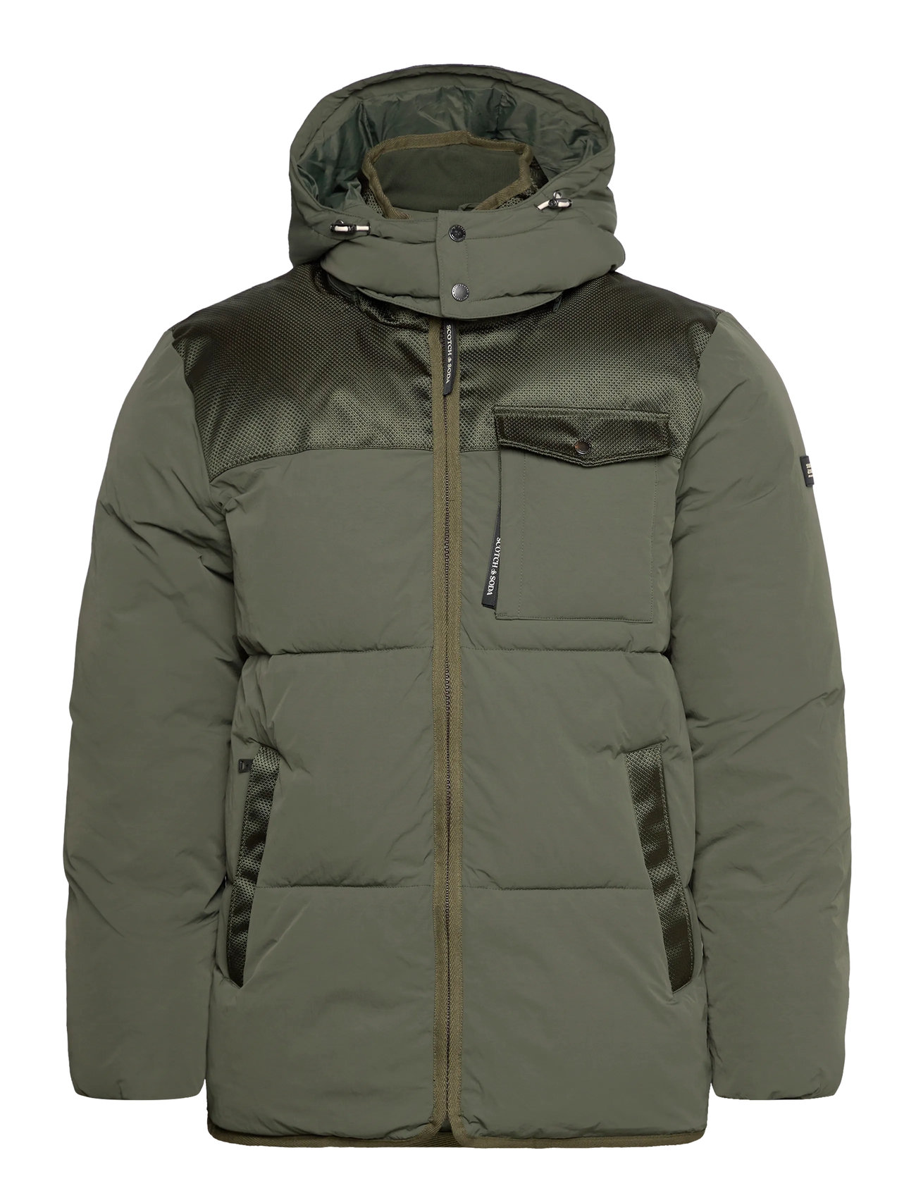 SCOTCH & SODA Hooded Puffer Jacke Khaki - XXL - Herren