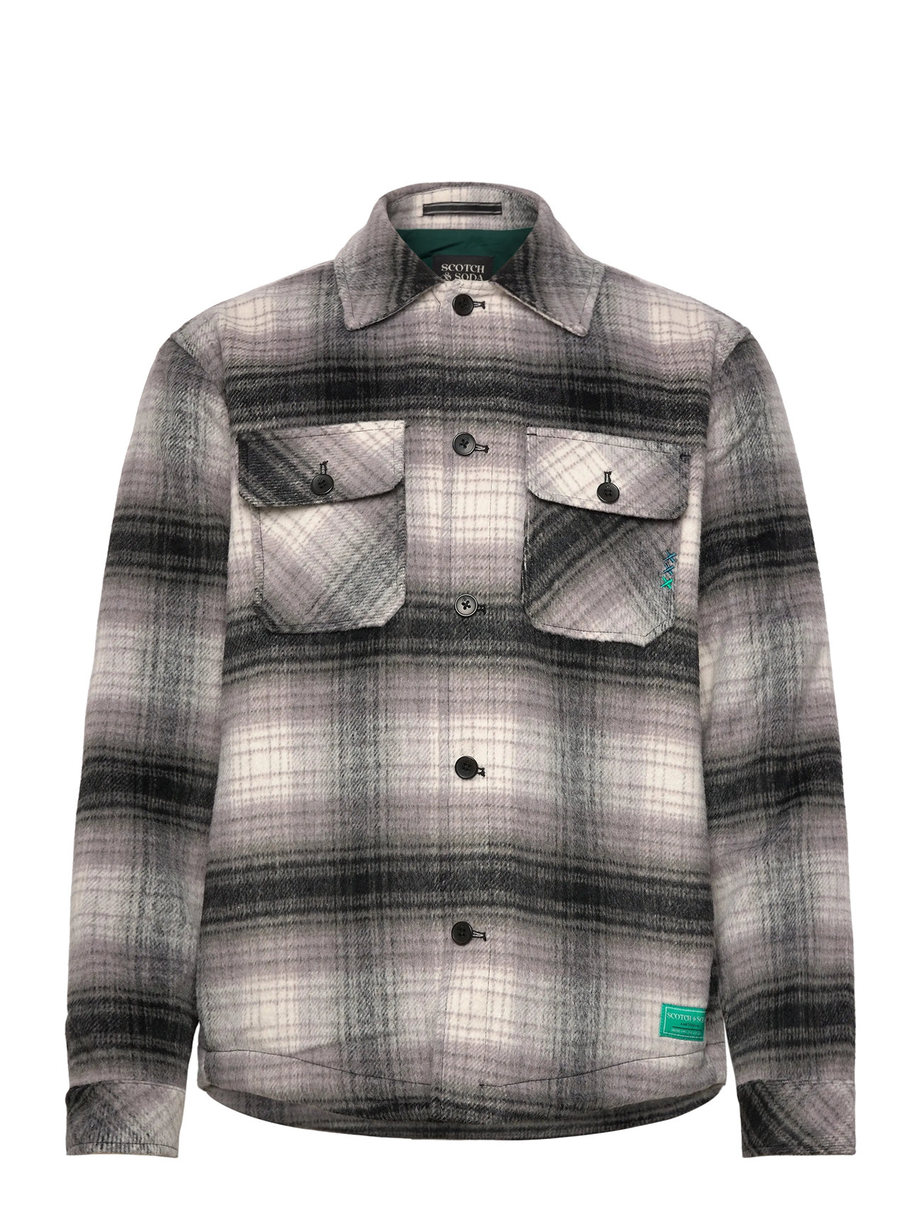 Scotch & Soda Check Overshirt, L, Grey, Overdele > Overtrøjer, Herre