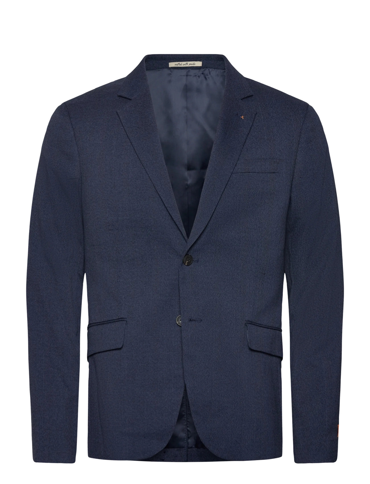 Scotch & Soda Yarn-Dyed Notch Lapel Regular Fit Blazer, XXL, Navy, Blazere > Enkeltradede Blazere, Herre
