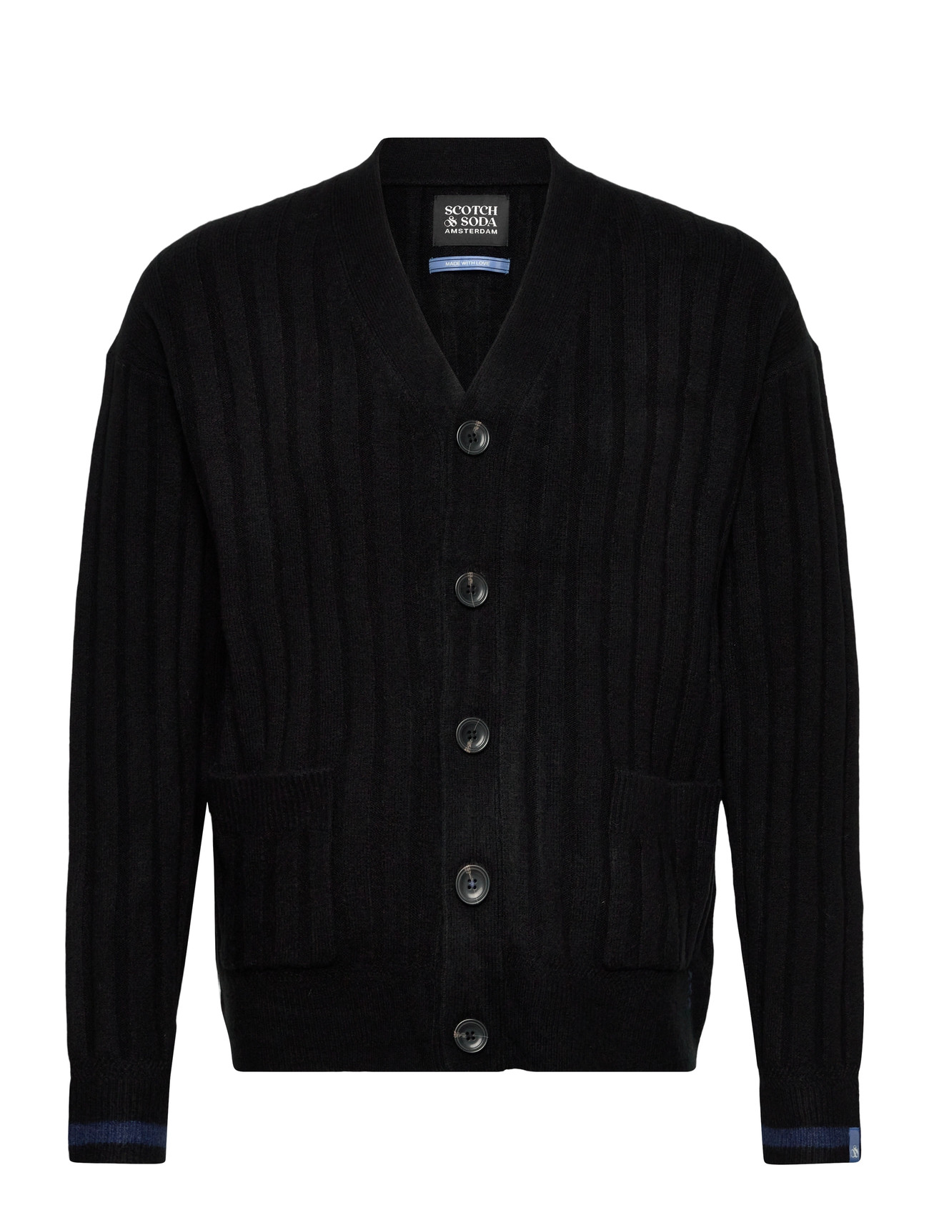 SCOTCH & SODA Soft Knit Dropped Schulter Cardigan Schwarz - M - Herren