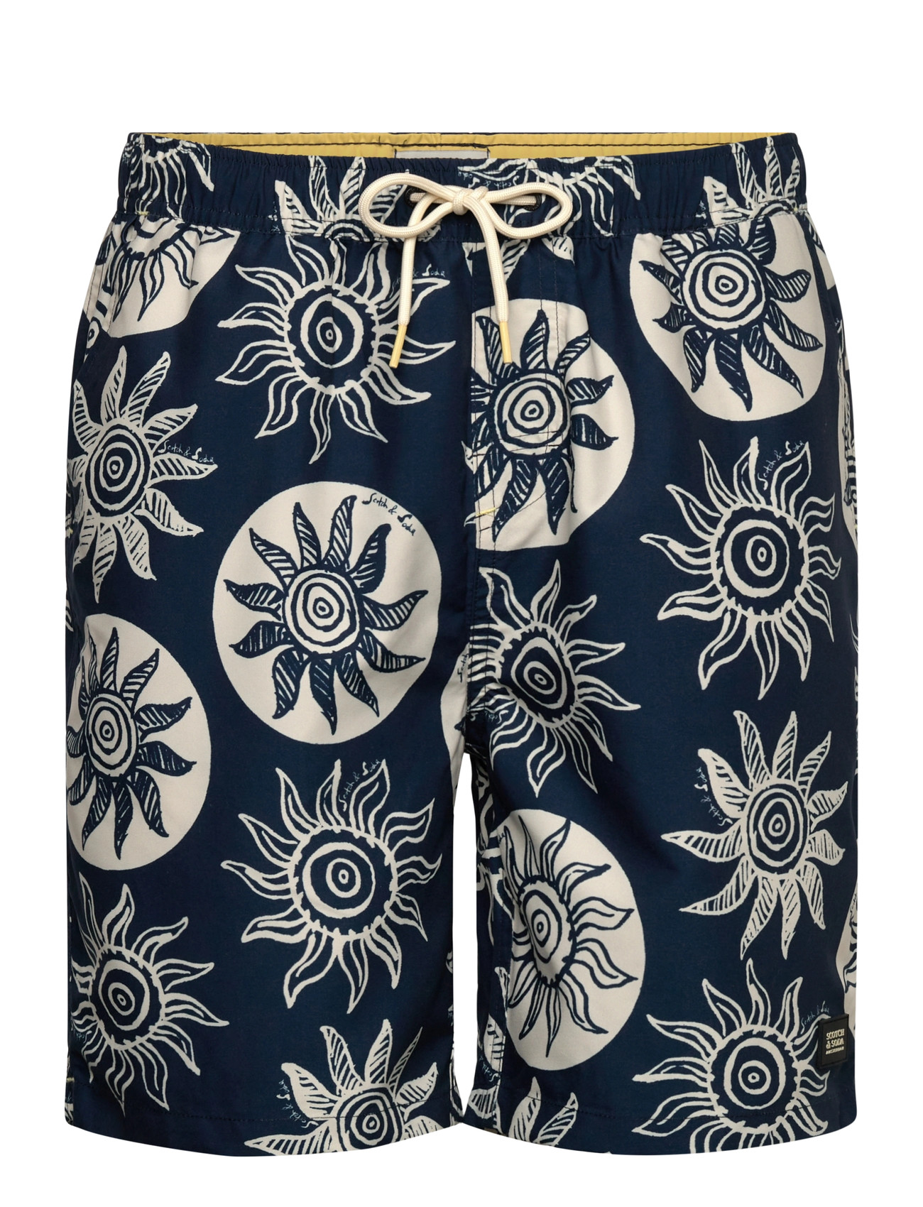 Scotch & Soda Printed Longlength Swim Shorts, XL, Navy, Badetøj > Shorts, Herre