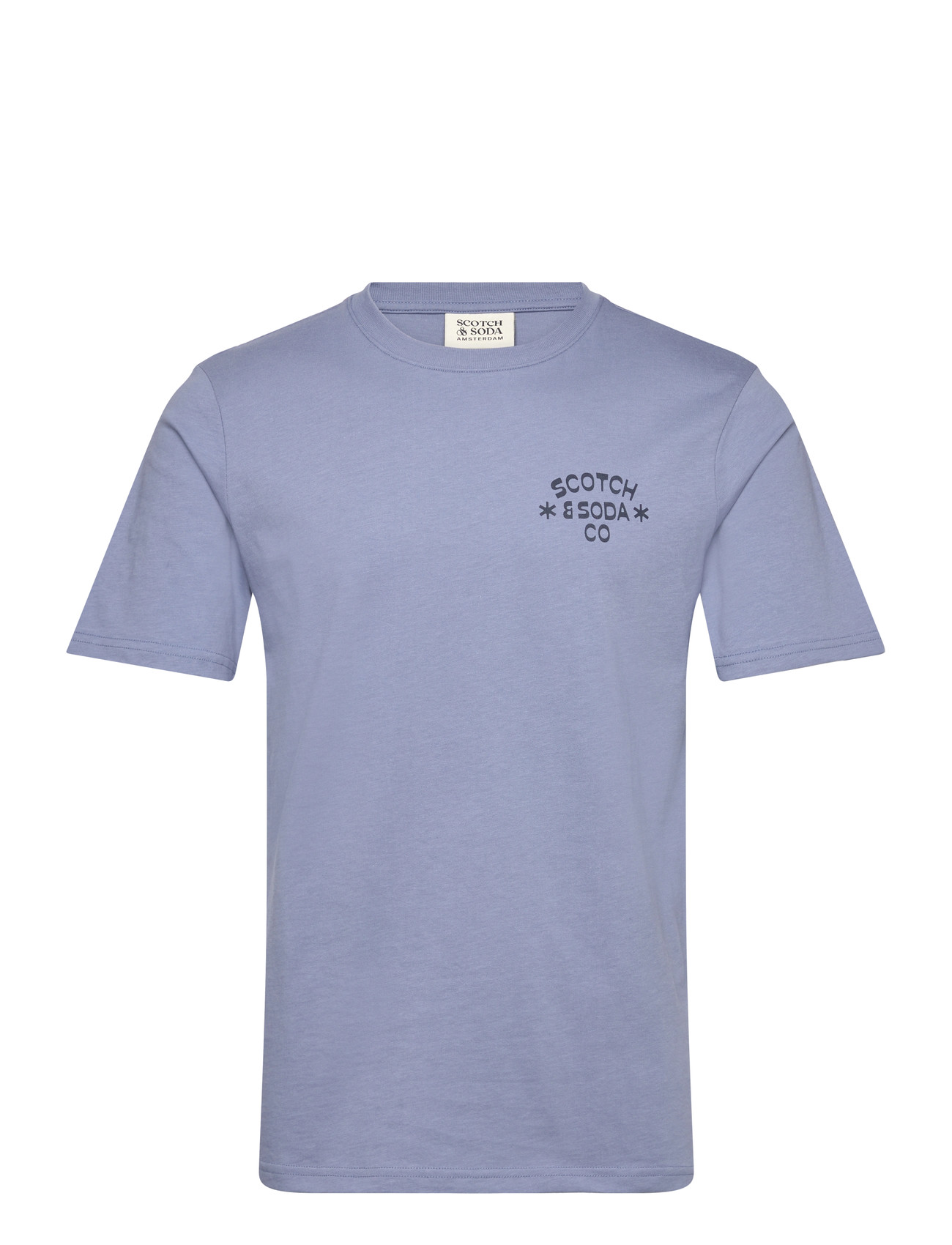 Scotch & Soda Left Chest Artwork Regularfit Tshirt, L, Blue, T-Shirts > Kortærmede, Herre