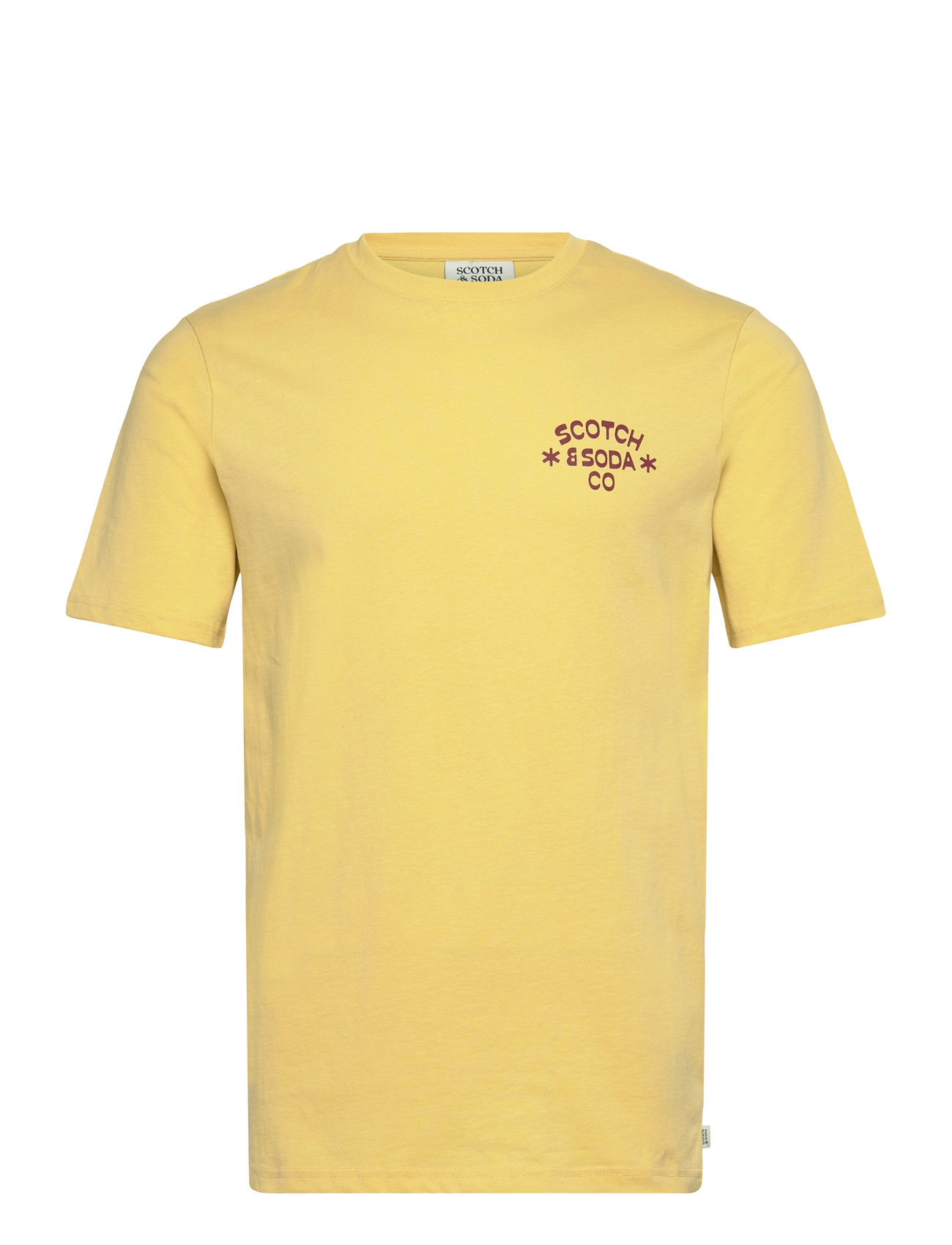 Scotch & Soda Left Chest Artwork Regularfit Tshirt, L, Yellow, T-Shirts > Kortærmede, Herre