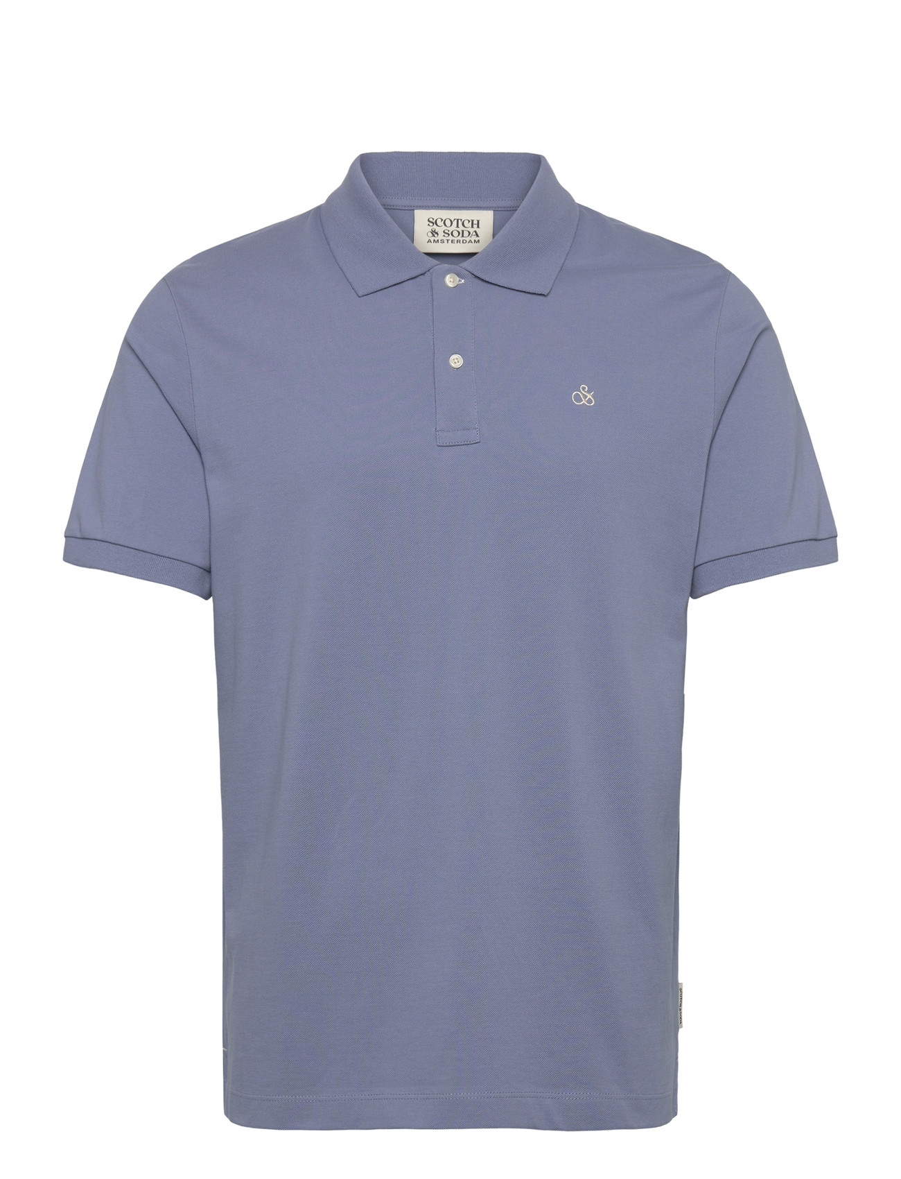 Scotch & Soda Seasonal Core Pique Chest Logo Polo, XXL, Blue, Poloer > Kortærmede, Herre