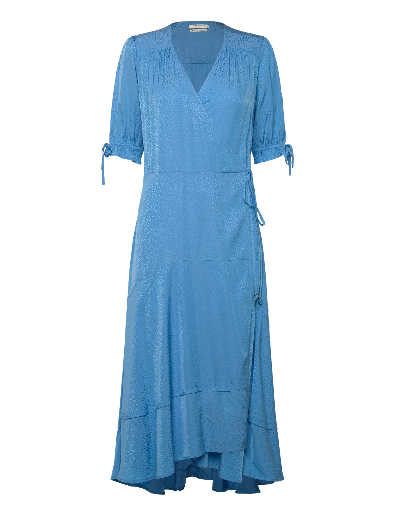 Midi Wrap Dress Knelang Kjole Blue Scotch & Soda