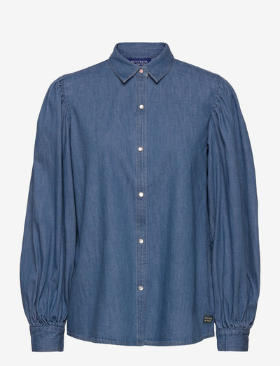 Puff sleeved denim shirt - denimskjorter - indigo