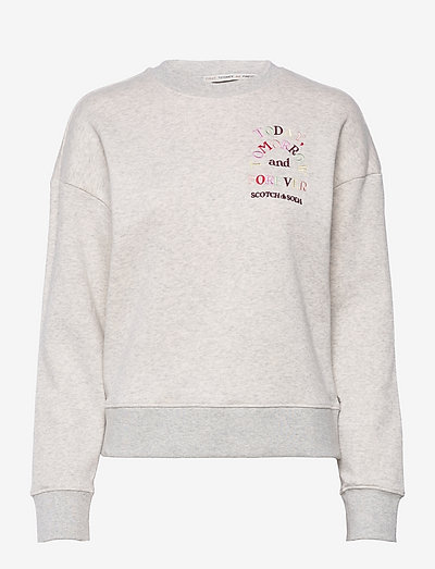 Organic Cotton sweatshirt with graphic - sweatshirts & hættetrøjer - grey melange