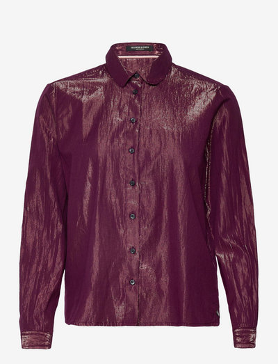 Cotton lurex regular fit shirt - denimskjorter - aubergine sunset