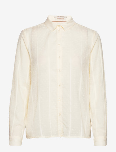 Cotton dobby regular fit shirt - langærmede skjorter - aged white