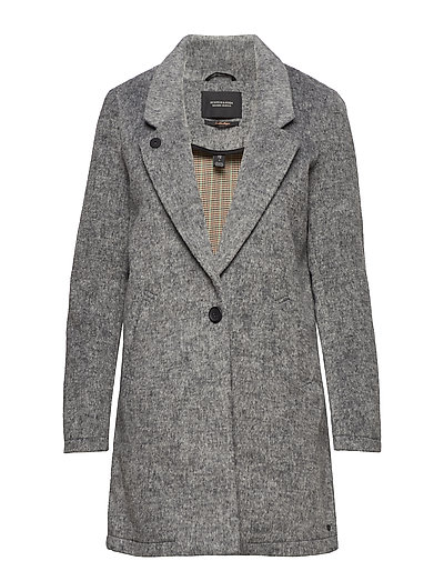 SCOTCH & SODA Bonded Wool Jacket In Checks And Solids Wollmantel Mantel Grau SCOTCH & SODA
