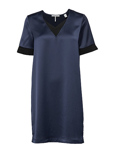 SCOTCH & SODA V-Neck Dress With Rib Details Kurzes Kleid Blau SCOTCH & SODA
