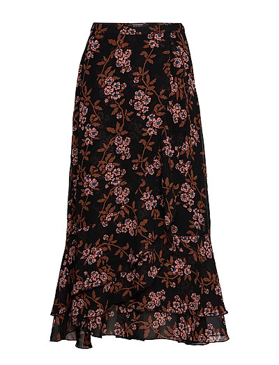 SCOTCH & SODA Printed Maxi Skirt Langes Kleid Braun SCOTCH & SODA