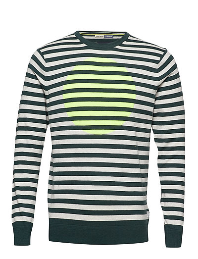 SCOTCH & SODA Ams Blauw Crew Neck Pull Strickpullover Rundhals Bunt/gemustert SCOTCH & SODA