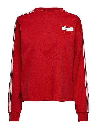 SCOTCH & SODA Cropped Sweat With Stripes On Sleeves Sweat-shirt Pullover Rot SCOTCH & SODA