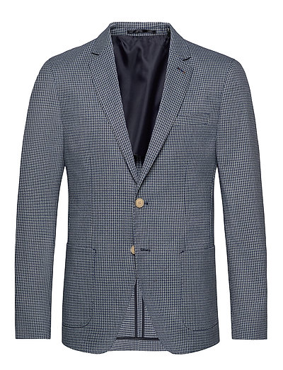 Classic Blazer In Structured Yarn-Dyed Pattern Blazer Jackett Blau SCOTCH & SODA
