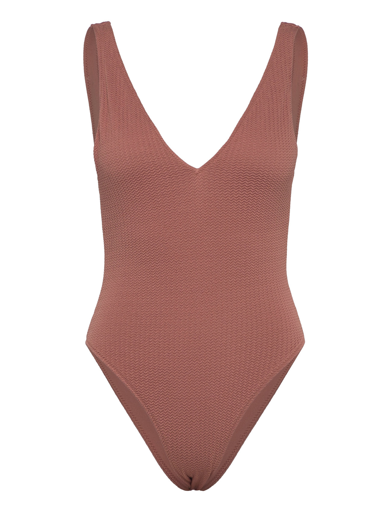 Seadive Deep V Neck Piece Badedrakt Badetøy Brown Seafolly