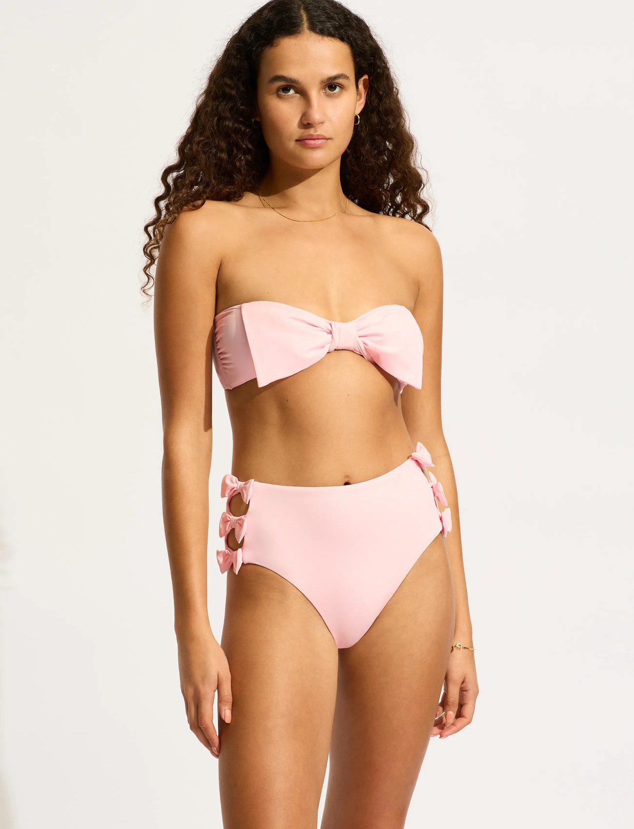 Seafolly Beau Bow Front Bandeau, 40, Pink, Bikinitoppe > Bandeau-Bikinitoppe, Dame