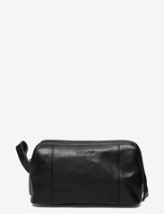 Leather Wash Bag - BLACK