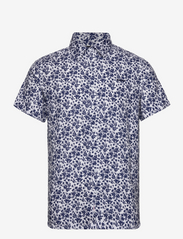 Linen Shirt Short Sleeve - BLUE FLORAL AOP