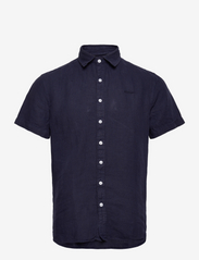 Linen Shirt Short Sleeve - NAVY