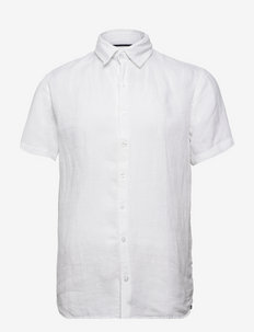Linen Shirt Short Sleeve - basic shirts - white
