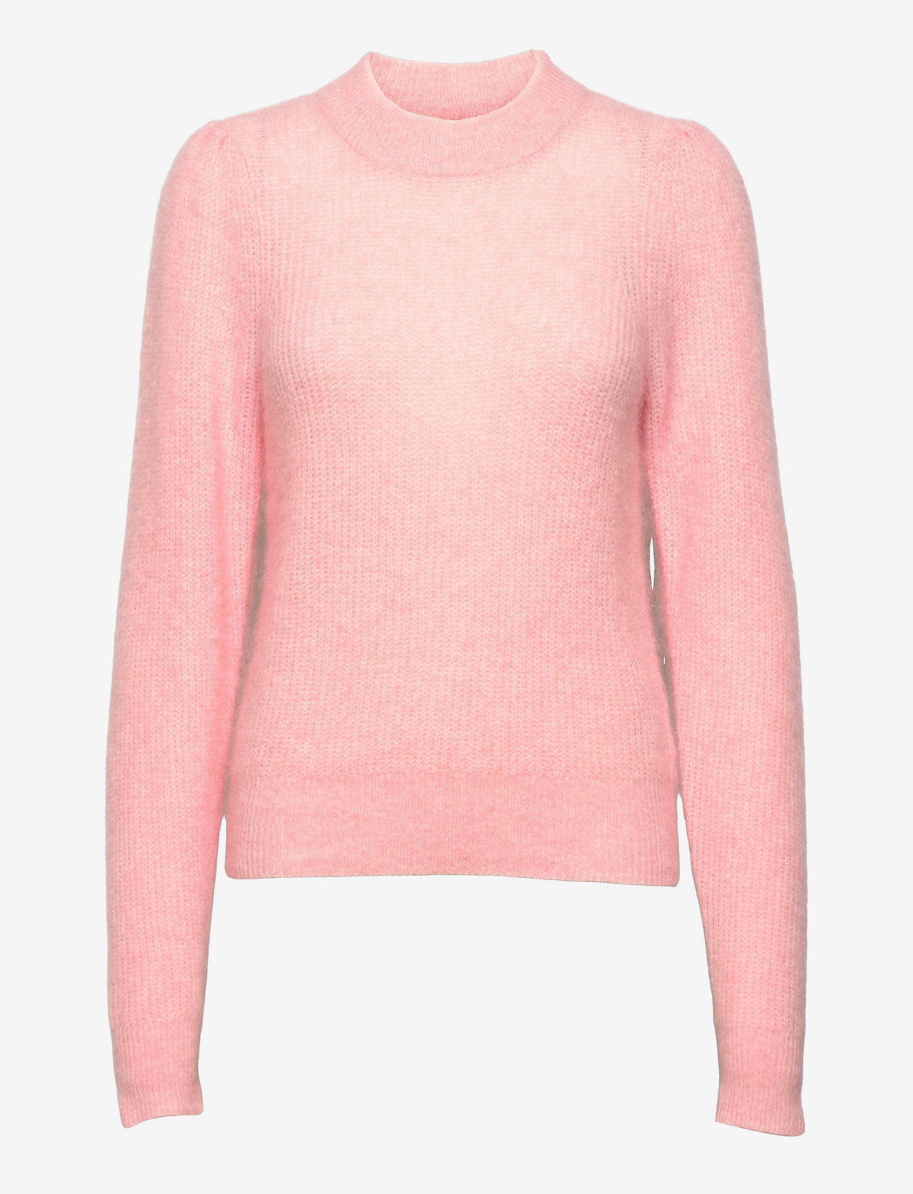 Second Female - Brooky Knit Puff O-Neck - tröjor - silver pink - 1