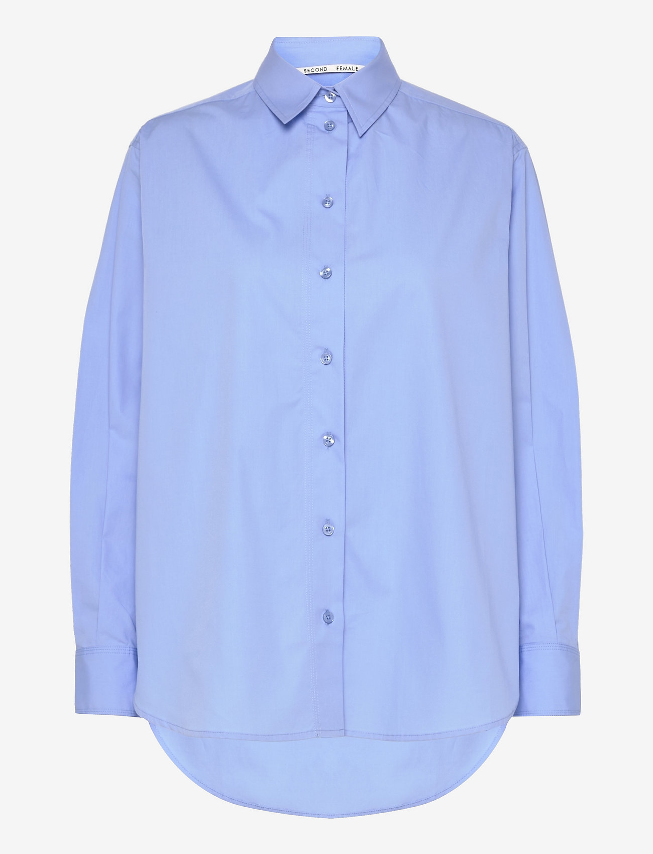 Second Female - Matis Solid Shirt - långärmade skjortor - cornflower blue - 0