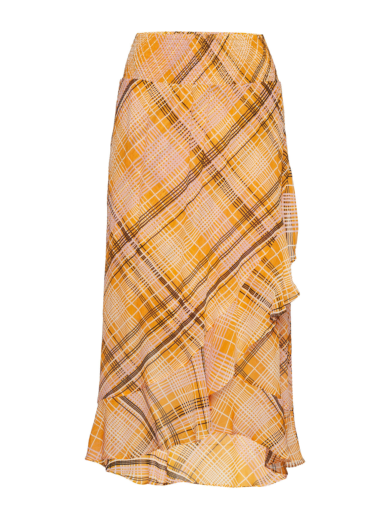 Second Female Loch Midi Skirt Knälång Kjol Gul [Color: INCA GOLD ][Sex: Women ][Sizes: XS,S,M,L,XL ]