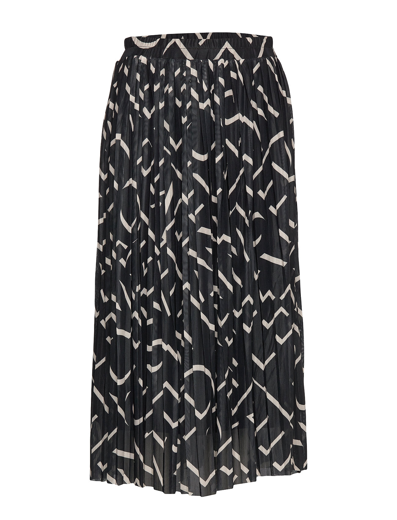 Second Female Letters Midi Skirt Knälång Kjol Svart [Color: BLACK ][Sex: Women ][Sizes: XS,S,M,L,XL ]