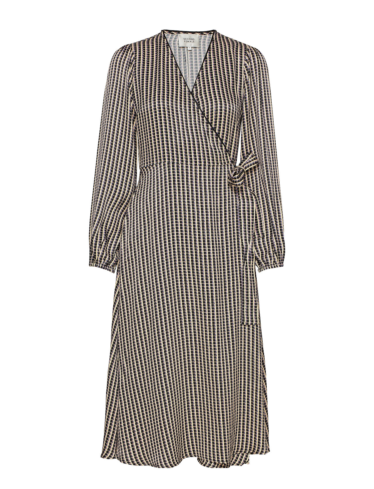 Ed Ls Wrap Dress Black Second Female