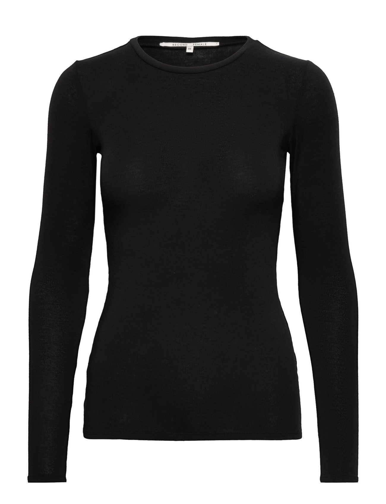 Matima O-Neck Tee Tops T-shirts & Tops Long-sleeved Black Second Female