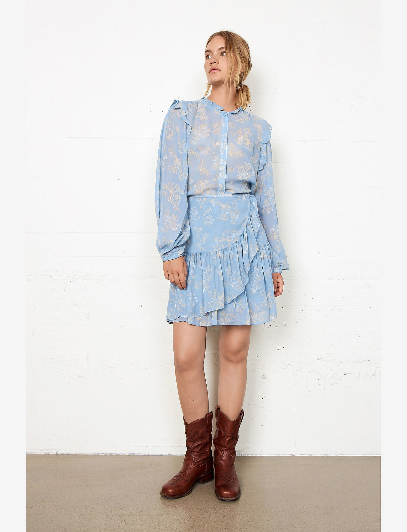 Second Female - Aster Skirt - korta kjolar - ashley blue - 0