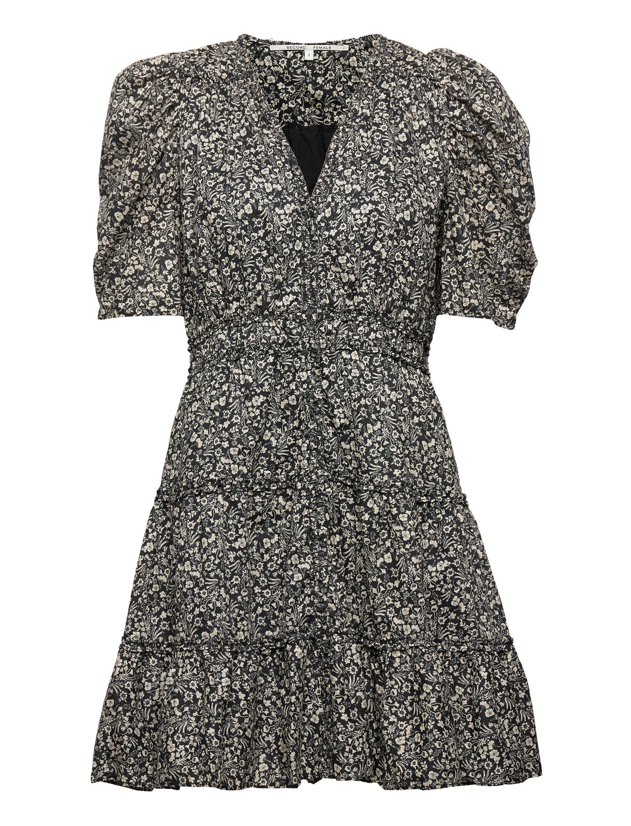 Second Female Mikka Waist Dress (Black/Multi/patterned) - 155 € | Boozt.com