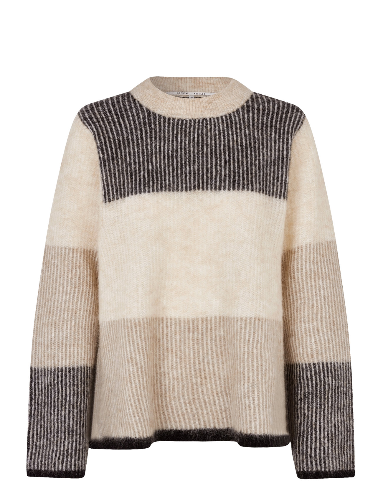Timma Knit New O-Neck Tops Knitwear Jumpers Beige Second Female