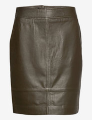 Francie Mini Leather Skirt - WREN