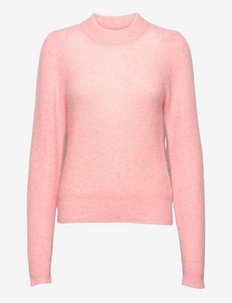 Brooky Knit Puff O-Neck - tröjor - silver pink